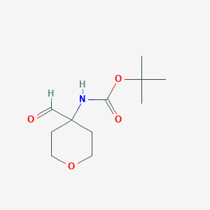 molecular formula C11H19NO4 B1429570 Carbamic acid, (4-formyltetrahydro-2H-pyran-4-yl)-, 1,1-dimethylethyl ester (9CI) CAS No. 885498-49-7