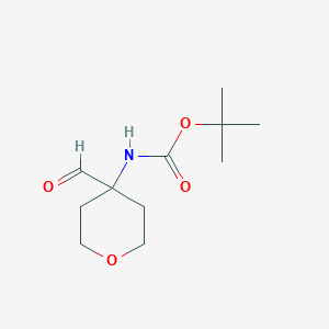 B1429570 (4-Formyltetrahydropyran-4-yl)carbamic acid tert-butyl ester CAS No. 885498-49-7