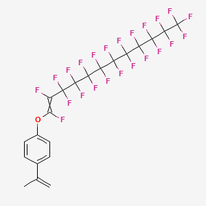 molecular formula C21H9F23O B14295932 1-(Prop-1-en-2-yl)-4-[(1,2,3,3,4,4,5,5,6,6,7,7,8,8,9,9,10,10,11,11,12,12,12-tricosafluorododec-1-en-1-yl)oxy]benzene CAS No. 112242-89-4