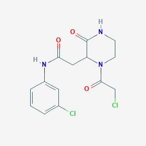 2-[1-(chloroacetyl)-3-oxopiperazin-2-yl]-N-(3-chlorophenyl)acetamide