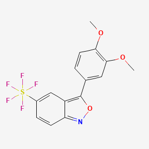molecular formula C15H12F5NO3S B1429610 3-(3,4-Dimethoxyphenyl)-5-(pentafluorosulfanyl)benzo[c]isoxazole CAS No. 1379811-80-9