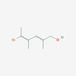 molecular formula C8H13BrO B14296125 5-Bromo-2,4-dimethylhexa-2,4-dien-1-ol CAS No. 112768-38-4