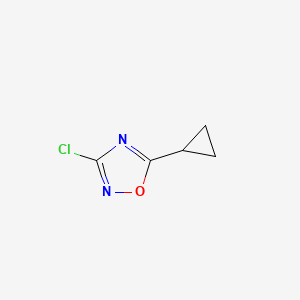 molecular formula C5H5ClN2O B1429619 3-Chloro-5-cyclopropyl-1,2,4-oxadiazole CAS No. 1393567-40-2