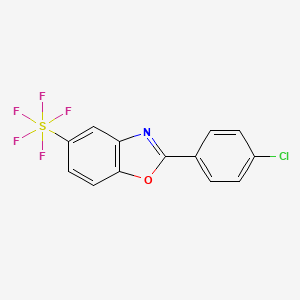 molecular formula C13H7ClF5NOS B1429631 2-(4-Chlorophenyl)-5-(pentafluorosulfanyl)benzooxazole CAS No. 1379812-09-5