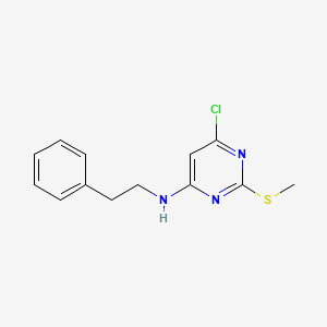 molecular formula C13H14ClN3S B1429632 6-chloro-2-(methylsulfanyl)-N-(2-phenylethyl)pyrimidin-4-amine CAS No. 330658-02-1