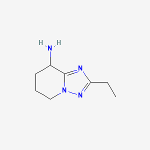 molecular formula C8H14N4 B1429634 2-ethyl-5H,6H,7H,8H-[1,2,4]triazolo[1,5-a]pyridin-8-amine CAS No. 1368380-60-2