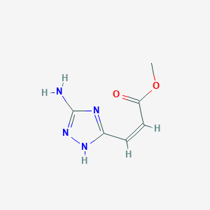 molecular formula C6H8N4O2 B1429640 methyl (2Z)-3-(5-amino-1H-1,2,4-triazol-3-yl)acrylate CAS No. 1379821-54-1