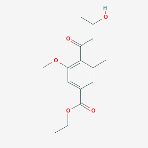 molecular formula C15H20O5 B14296408 Ethyl 4-(3-hydroxybutanoyl)-3-methoxy-5-methylbenzoate CAS No. 116097-04-2
