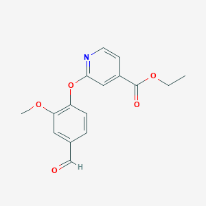 molecular formula C16H15NO5 B1429644 Ethyl 2-(4-formyl-2-methoxyphenoxy)isonicotinate CAS No. 1415719-30-0