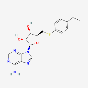 molecular formula C18H21N5O3S B1429650 Adenosine, 5'-S-(4-ethylphenyl)-5'-thio- CAS No. 595609-31-7