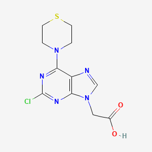 (2-Chloro-6-thiomorpholin-4-yl-9H-purin-9-yl)acetic acid
