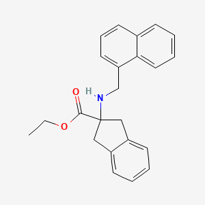 molecular formula C23H23NO2 B1429682 ethyl 2-[(naphthalen-1-ylmethyl)amino]-2,3-dihydro-1H-indene-2-carboxylate CAS No. 1385585-13-6