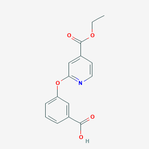 B1429701 3-{[4-(Ethoxycarbonyl)pyridin-2-yl]oxy}benzoic acid CAS No. 1415719-71-9