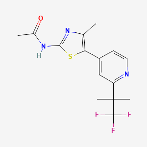 molecular formula C15H16F3N3OS B1429708 N-(4-methyl-5-(2-(1,1,1-trifluoro-2-methylpropan-2-yl)pyridin-4-yl)thiazol-2-yl)acetamide CAS No. 1357476-68-6