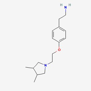 molecular formula C16H26N2O B1429713 2-{4-[2-(3,4-Dimethylpyrrolidin-1-yl)ethoxy]phenyl}ethan-1-amine CAS No. 1432681-59-8