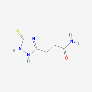 molecular formula C5H8N4OS B1429720 3-(3-mercapto-1H-1,2,4-triazol-5-yl)propanamide CAS No. 522644-34-4