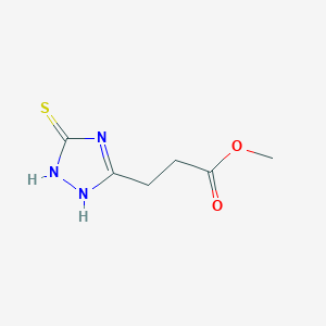 molecular formula C6H9N3O2S B1429723 methyl 3-(3-mercapto-1H-1,2,4-triazol-5-yl)propanoate CAS No. 1573547-21-3