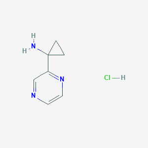 molecular formula C7H10ClN3 B1429725 1-(Pyrazin-2-yl)cyclopropanamine hydrochloride CAS No. 1255099-26-3