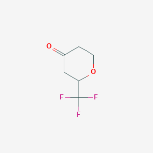 molecular formula C6H7F3O2 B1429756 2-(Trifluoromethyl)oxan-4-one CAS No. 1803611-31-5