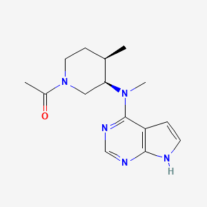 molecular formula C15H21N5O B1429759 1-((3R,4R)-4-methyl-3-(methyl(7H-pyrrolo[2,3-d]pyrimidin-4-yl)amino)piperidin-1-yl)ethanone CAS No. 477600-76-3