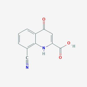 molecular formula C11H6N2O3 B1429763 8-Cyano-4-hydroxy-quinoline-2-carboxylic acid CAS No. 495409-74-0