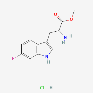 molecular formula C12H14ClFN2O2 B1429765 methyl 2-amino-3-(6-fluoro-1H-indol-3-yl)propanoate hydrochloride CAS No. 1018815-57-0