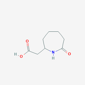 molecular formula C8H13NO3 B1429767 2-(7-Oxoazepan-2-yl)acetic acid CAS No. 199436-36-7