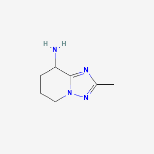 molecular formula C7H12N4 B1429773 2-甲基-5H,6H,7H,8H-[1,2,4]三唑并[1,5-a]吡啶-8-胺 CAS No. 1376387-23-3