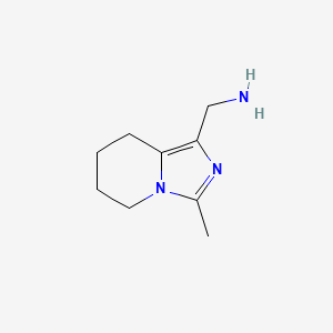 molecular formula C9H15N3 B1429774 {3-methyl-5H,6H,7H,8H-imidazo[1,5-a]pyridin-1-yl}methanamine CAS No. 1423034-90-5
