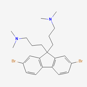 molecular formula C23H30Br2N2 B1429797 3,3'-(2,7-Dibromo-9H-fluorene-9,9-diyl)bis(N,N-dimethylpropan-1-amine) CAS No. 673474-73-2
