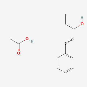 molecular formula C13H18O3 B14297973 Acetic acid;1-phenylpent-1-en-3-ol CAS No. 113334-98-8