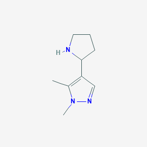molecular formula C9H15N3 B1429800 1,5-dimethyl-4-(pyrrolidin-2-yl)-1H-pyrazole CAS No. 1427380-52-6