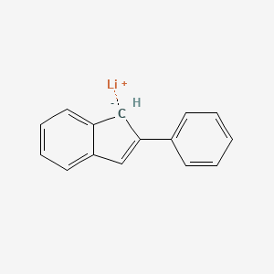molecular formula C15H11Li B14298227 lithium;2-phenyl-1H-inden-1-ide CAS No. 124886-03-9