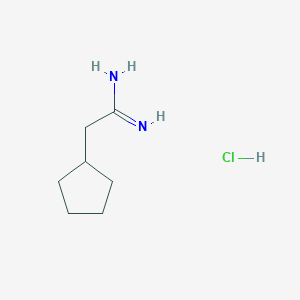 molecular formula C7H15ClN2 B1429824 2-Cyclopentylethanimidamide hydrochloride CAS No. 1432681-29-2