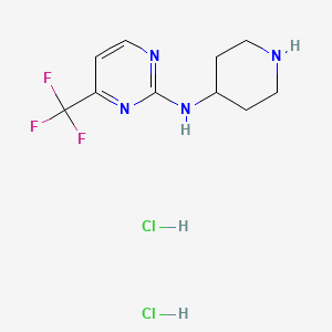 molecular formula C10H15Cl2F3N4 B1429830 N-(Piperidin-4-yl)-4-(trifluoromethyl)pyrimidin-2-amine dihydrochloride CAS No. 951004-19-6