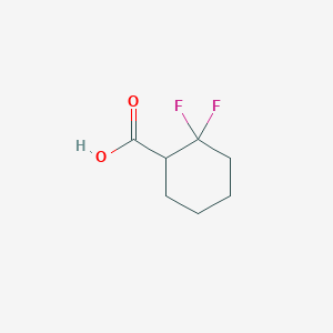 molecular formula C7H10F2O2 B1429843 2,2-Difluorocyclohexane-1-carboxylic acid CAS No. 1461714-25-9