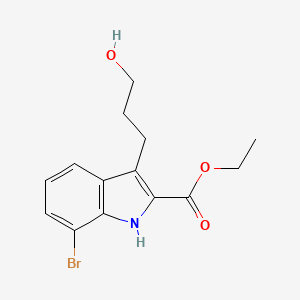 ethyl 7-bromo-3-(3-hydroxypropyl)-1H-indole-2-carboxylate