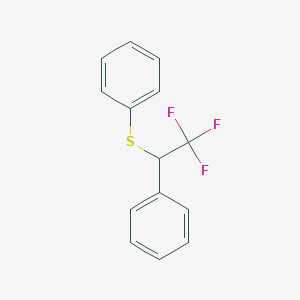 molecular formula C14H11F3S B14298547 Benzene, [(2,2,2-trifluoro-1-phenylethyl)thio]- CAS No. 123228-00-2