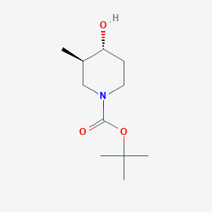 molecular formula C11H21NO3 B1429855 反式-4-羟基-3-甲基-1-哌啶甲酸 1,1-二甲基乙酯 CAS No. 955028-90-7