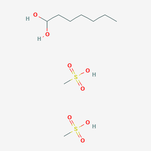 molecular formula C9H24O8S2 B14298587 Heptane-1,1-diol;methanesulfonic acid CAS No. 116113-94-1