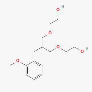 molecular formula C15H24O5 B14298606 2,2'-[{2-[(2-Methoxyphenyl)methyl]propane-1,3-diyl}bis(oxy)]di(ethan-1-ol) CAS No. 113423-90-8