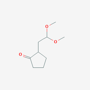 molecular formula C9H16O3 B14298619 2-(2,2-Dimethoxyethyl)cyclopentan-1-one CAS No. 114389-86-5