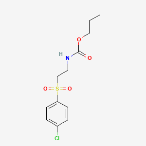molecular formula C12H16ClNO4S B14298649 Propyl [2-(4-chlorobenzene-1-sulfonyl)ethyl]carbamate CAS No. 120789-47-1