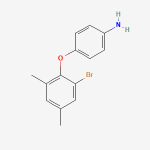 molecular formula C14H14BrNO B14298651 4-(2-Bromo-4,6-dimethylphenoxy)aniline CAS No. 113997-25-4