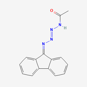 molecular formula C15H12N4O B14298701 N-[(E)-(fluoren-9-ylideneamino)diazenyl]acetamide 