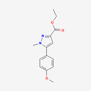 molecular formula C14H16N2O3 B1429878 Ethyl 5-(4-methoxyphenyl)-1-methyl-1h-pyrazole-3-carboxylate CAS No. 852816-12-7