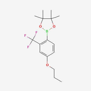 molecular formula C16H22BF3O3 B1429880 4,4,5,5-四甲基-2-(4-丙氧基-2-(三氟甲基)苯基)-1,3,2-二氧杂硼烷 CAS No. 1186482-12-1