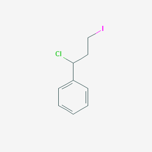 molecular formula C9H10ClI B14298918 Benzene, (1-chloro-3-iodopropyl)- CAS No. 112381-01-8