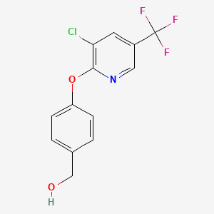 molecular formula C13H9ClF3NO2 B1429896 (4-{[3-Chloro-5-(trifluoromethyl)pyridin-2-yl]oxy}phenyl)methanol CAS No. 1160430-73-8