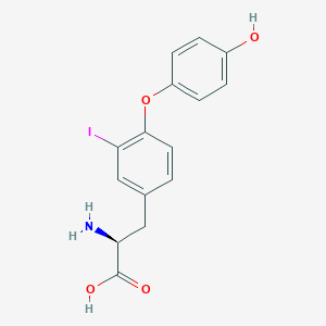 molecular formula C15H14INO4 B014299 O-(4-羟基苯基)-3-碘-L-酪氨酸 CAS No. 10468-90-3